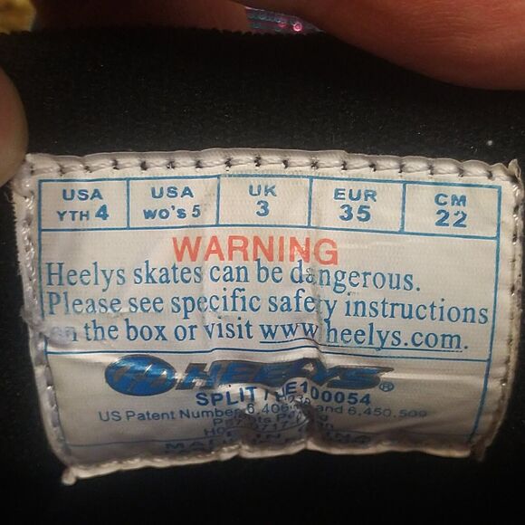 Heelys Girls Split Purple Aqua Skate Shoes Glitter Roller Shoes Size Youth 4 - Picture 12 of 12